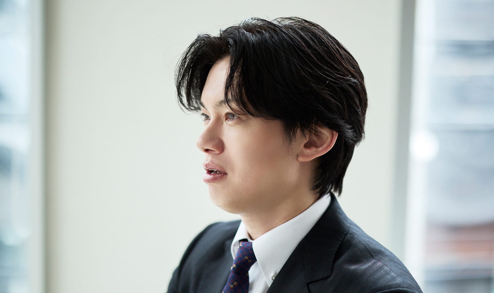 インタビューに答える代表 遠藤勇太
