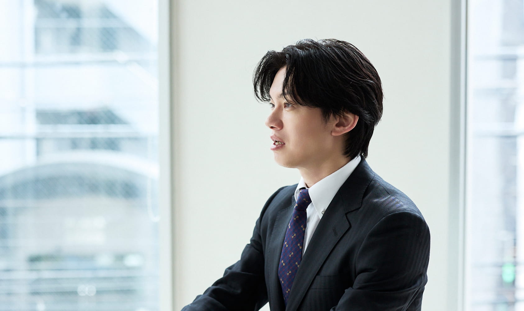 インタビューに答える代表 遠藤勇太
